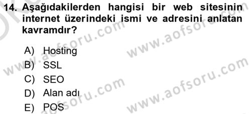 Sosyal Medya Araçları 1 Dersi 2021 - 2022 Yılı Yaz Okulu Sınav Soruları 14. Soru