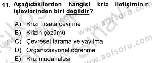 Sosyal Medya ve Kurumsal İletişim Dersi 2021 - 2022 Yılı (Vize) Ara Sınav Soruları 11. Soru