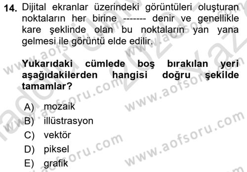 Dijital Tasarım Dersi 2020 - 2021 Yılı Yaz Okulu Sınav Soruları 14. Soru