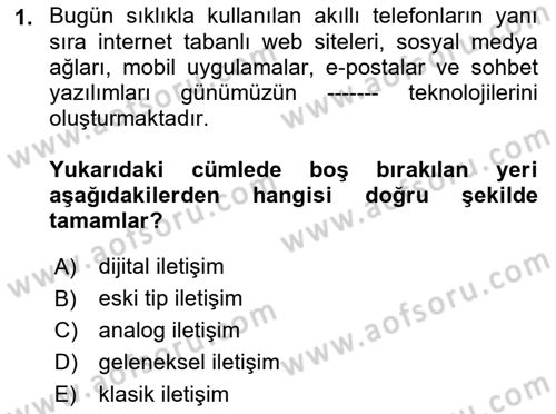 Dijital Tasarım Dersi 2021 - 2022 Yılı (Final) Dönem Sonu Sınavı 1. Soru