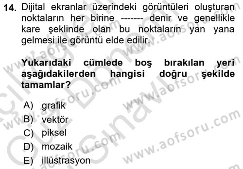 Dijital Tasarım Dersi 2021 - 2022 Yılı (Final) Dönem Sonu Sınav Soruları 14. Soru
