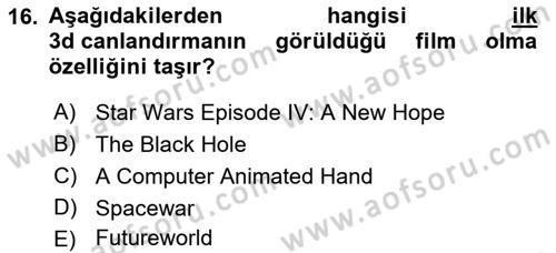 Dijital Tasarım Dersi 2021 - 2022 Yılı (Final) Dönem Sonu Sınav Soruları 16. Soru