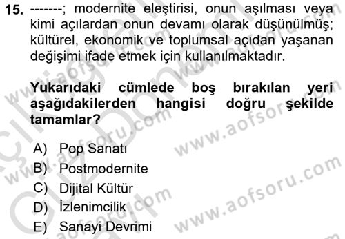 Dijital Tasarım Dersi 2022 - 2023 Yılı (Vize) Ara Sınav Soruları 15. Soru