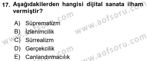 Dijital Tasarım Dersi 2022 - 2023 Yılı (Vize) Ara Sınav Soruları 17. Soru