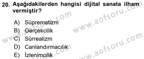 Dijital Tasarım Dersi 2023 - 2024 Yılı (Vize) Ara Sınav Soruları 20. Soru
