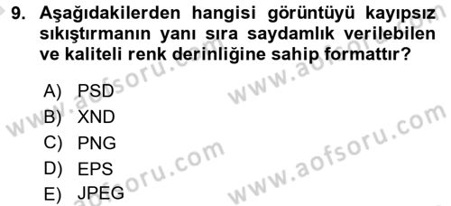 Dijital Tasarım Dersi 2023 - 2024 Yılı (Vize) Ara Sınav Soruları 9. Soru