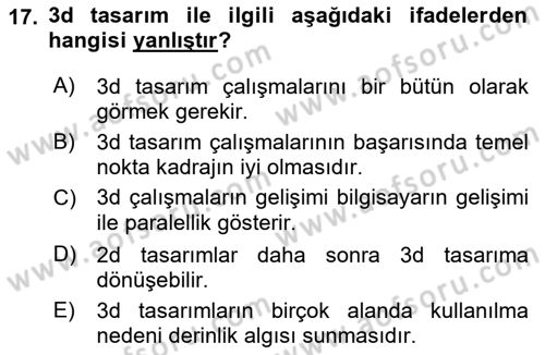 Dijital Tasarım Dersi 2023 - 2024 Yılı (Final) Dönem Sonu Sınav Soruları 17. Soru