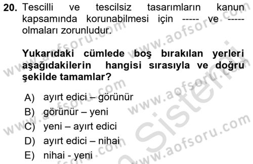 Dijital Tasarım Dersi 2023 - 2024 Yılı (Final) Dönem Sonu Sınav Soruları 20. Soru