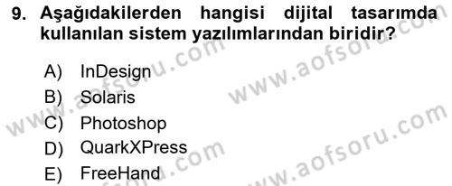 Dijital Tasarım Dersi 2024 - 2025 Yılı (Vize) Ara Sınav Soruları 9. Soru