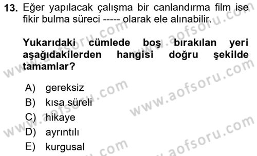 Dijital Tasarım Dersi 2024 - 2025 Yılı (Final) Dönem Sonu Sınav Soruları 13. Soru