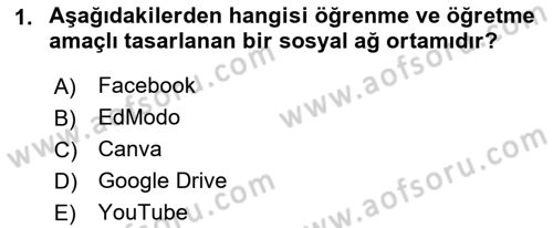 Sosyal Medya Araçları Dersi 2023 - 2024 Yılı (Final) Dönem Sonu Sınav Soruları 1. Soru