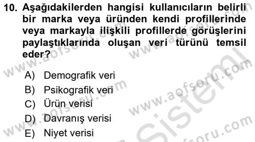 Sosyal Medya Araçları Dersi 2023 - 2024 Yılı (Final) Dönem Sonu Sınav Soruları 10. Soru