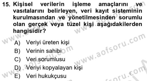 Sosyal Medya Araçları Dersi 2023 - 2024 Yılı (Final) Dönem Sonu Sınav Soruları 15. Soru