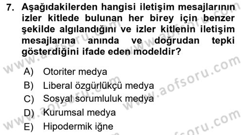 Sosyal Medya Araçları Dersi 2023 - 2024 Yılı (Final) Dönem Sonu Sınav Soruları 7. Soru