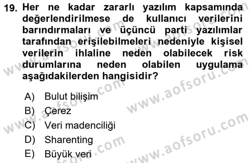 Sosyal Medya Araçları Dersi 2024 - 2025 Yılı (Final) Dönem Sonu Sınav Soruları 19. Soru