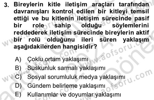 Sosyal Medya Araçları Dersi 2024 - 2025 Yılı (Final) Dönem Sonu Sınav Soruları 3. Soru