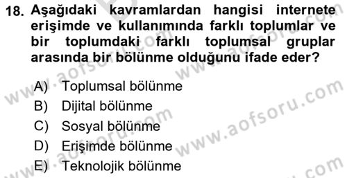 Sosyal Medya Uygulama Alanlari Dersi 2023 - 2024 Yılı (Final) Dönem Sonu Sınav Soruları 18. Soru