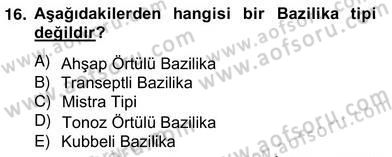 Sanat Tarihi Dersi 2012 - 2013 Yılı (Vize) Ara Sınav Soruları 16. Soru