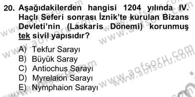 Sanat Tarihi Dersi 2012 - 2013 Yılı (Vize) Ara Sınavı 20. Soru