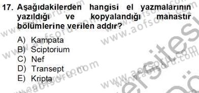 Sanat Tarihi Dersi 2012 - 2013 Yılı (Final) Dönem Sonu Sınav Soruları 17. Soru