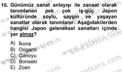 Sanat Tarihi Dersi 2013 - 2014 Yılı (Vize) Ara Sınav Soruları 10. Soru