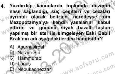 Sanat Tarihi Dersi 2013 - 2014 Yılı (Vize) Ara Sınav Soruları 4. Soru