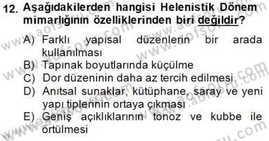 Sanat Tarihi Dersi 2014 - 2015 Yılı (Vize) Ara Sınav Soruları 12. Soru