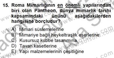 Sanat Tarihi Dersi 2014 - 2015 Yılı (Vize) Ara Sınav Soruları 15. Soru