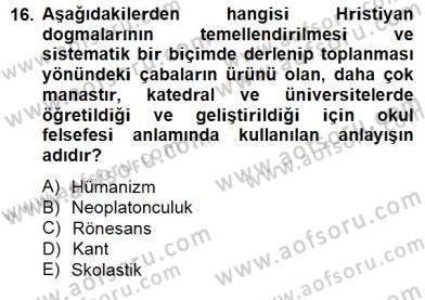 Sanat Tarihi Dersi 2014 - 2015 Yılı (Final) Dönem Sonu Sınav Soruları 16. Soru