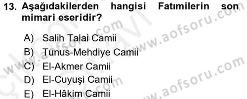 Sanat Tarihi Dersi 2017 - 2018 Yılı 3 Ders Sınav Soruları 13. Soru