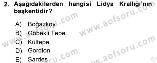 Sanat Tarihi Dersi 2017 - 2018 Yılı 3 Ders Sınav Soruları 2. Soru