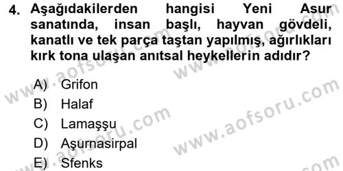 Sanat Tarihi Dersi 2017 - 2018 Yılı 3 Ders Sınav Soruları 4. Soru