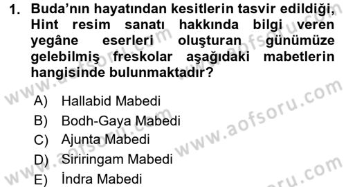 Sanat Tarihi Dersi 2017 - 2018 Yılı (Vize) Ara Sınav Soruları 1. Soru