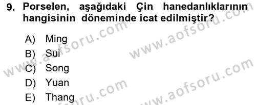 Sanat Tarihi Dersi 2017 - 2018 Yılı (Vize) Ara Sınav Soruları 9. Soru
