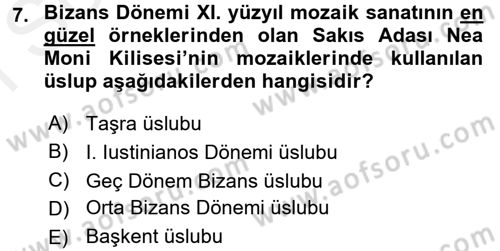 Sanat Tarihi Dersi 2017 - 2018 Yılı (Final) Dönem Sonu Sınav Soruları 7. Soru