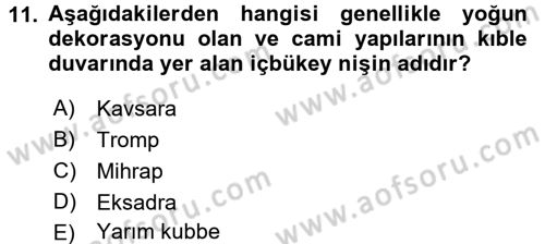 Sanat Tarihi Dersi 2018 - 2019 Yılı 3 Ders Sınav Soruları 11. Soru
