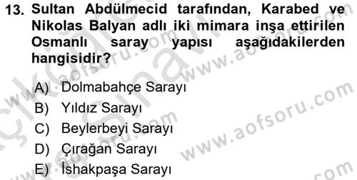 Sanat Tarihi Dersi 2018 - 2019 Yılı 3 Ders Sınav Soruları 13. Soru