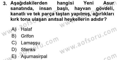 Sanat Tarihi Dersi 2018 - 2019 Yılı 3 Ders Sınav Soruları 3. Soru