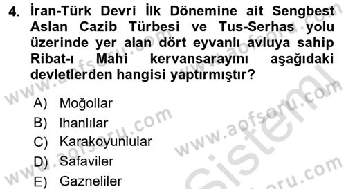 Sanat Tarihi Dersi 2018 - 2019 Yılı 3 Ders Sınav Soruları 4. Soru