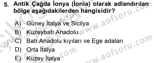 Sanat Tarihi Dersi 2018 - 2019 Yılı 3 Ders Sınav Soruları 5. Soru