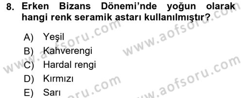 Sanat Tarihi Dersi 2018 - 2019 Yılı 3 Ders Sınav Soruları 8. Soru