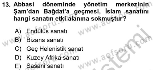 Sanat Tarihi Dersi 2018 - 2019 Yılı Yaz Okulu Sınav Soruları 13. Soru