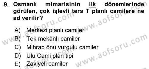 Sanat Tarihi Dersi 2018 - 2019 Yılı Yaz Okulu Sınav Soruları 9. Soru