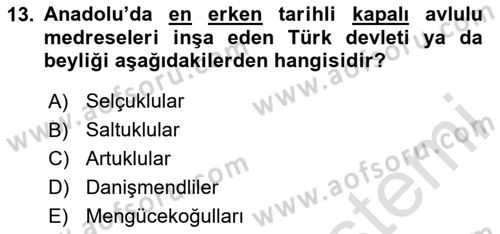 Sanat Tarihi Dersi 2020 - 2021 Yılı Yaz Okulu Sınav Soruları 13. Soru