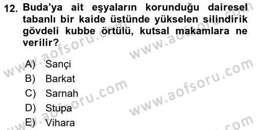 Sanat Tarihi Dersi 2021 - 2022 Yılı (Vize) Ara Sınav Soruları 12. Soru