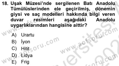 Sanat Tarihi Dersi 2021 - 2022 Yılı (Vize) Ara Sınav Soruları 18. Soru
