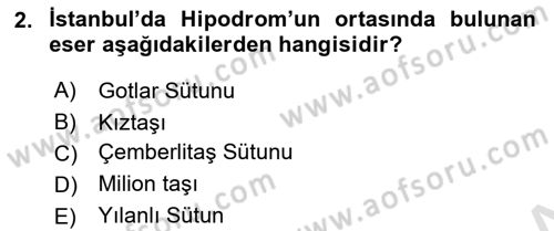 Sanat Tarihi Dersi 2021 - 2022 Yılı (Vize) Ara Sınav Soruları 2. Soru