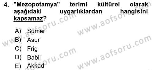 Sanat Tarihi Dersi 2021 - 2022 Yılı (Vize) Ara Sınav Soruları 4. Soru