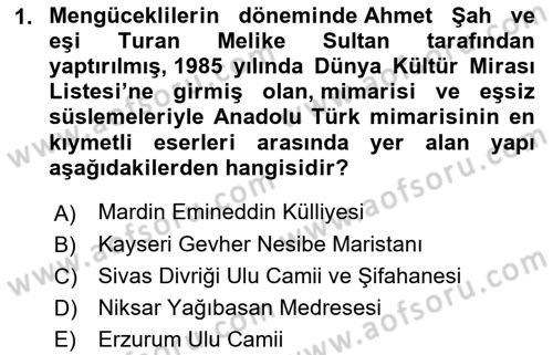 Sanat Tarihi Dersi 2021 - 2022 Yılı (Final) Dönem Sonu Sınav Soruları 1. Soru