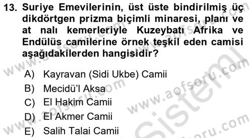 Sanat Tarihi Dersi 2021 - 2022 Yılı (Final) Dönem Sonu Sınav Soruları 13. Soru